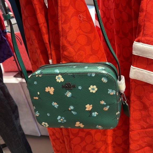 Coach Bags Coach Mini Camera Bag With Mystical Floral Print Green